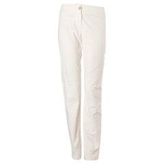 CHANEL off-white cotton Classic Pants 38 S