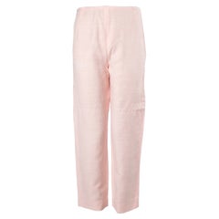 CHANEL light pink silk Classic Pants 44 (Fits more like a M)