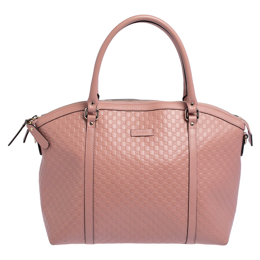 Gucci Pink Microguccissima Leather Dome Satchel