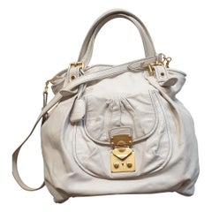 Coffer Shoulder Bag Matelasse Leather White by Miu Miu
