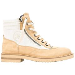 Chanel Panelled Hiking Boots