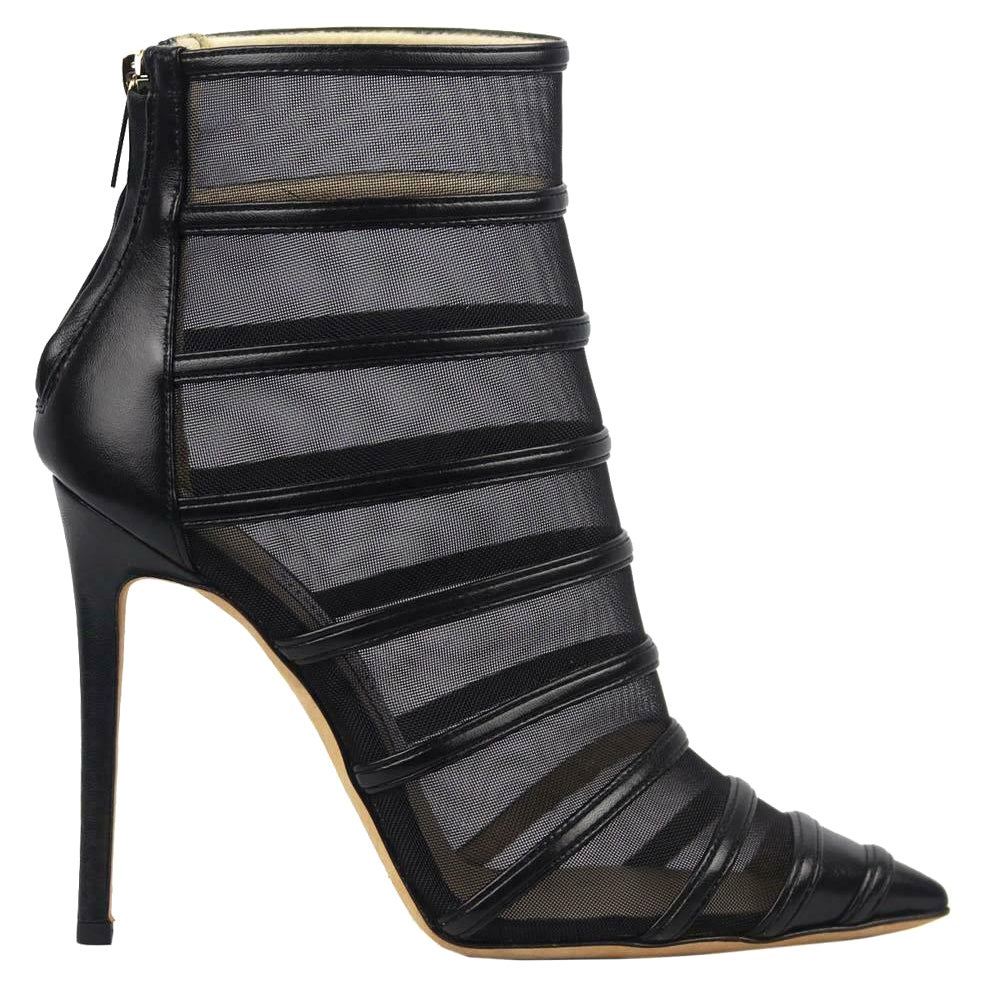 Jimmy Choo Belle Leather Trimmed Mesh Ankle Boots For Sale at 1stDibs | jimmy  choo mesh booties
