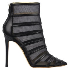 Jimmy Choo Belle Leather Trimmed Mesh Ankle Boots