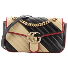 Gucci GG Marmont Flap Bag Diagonal Quilted Leather Small