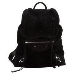 Balenciaga Classic Traveller Backpack Shearling with Suede