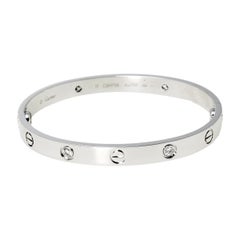 Cartier Love 4 Diamond 18K White Gold Bracelet 17