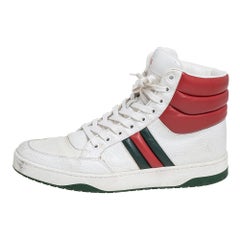 Gucci Tri Color Leather Web Lace High-Top Sneakers Size 41