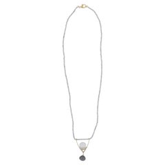 Labradorite, Zircon, White Chalcedony & 14K Gold Filled Wire Wrapped Necklace 