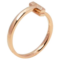 Tiffany & Co. Tiffany T T1 18K Rose Gold Ring Size EU 55