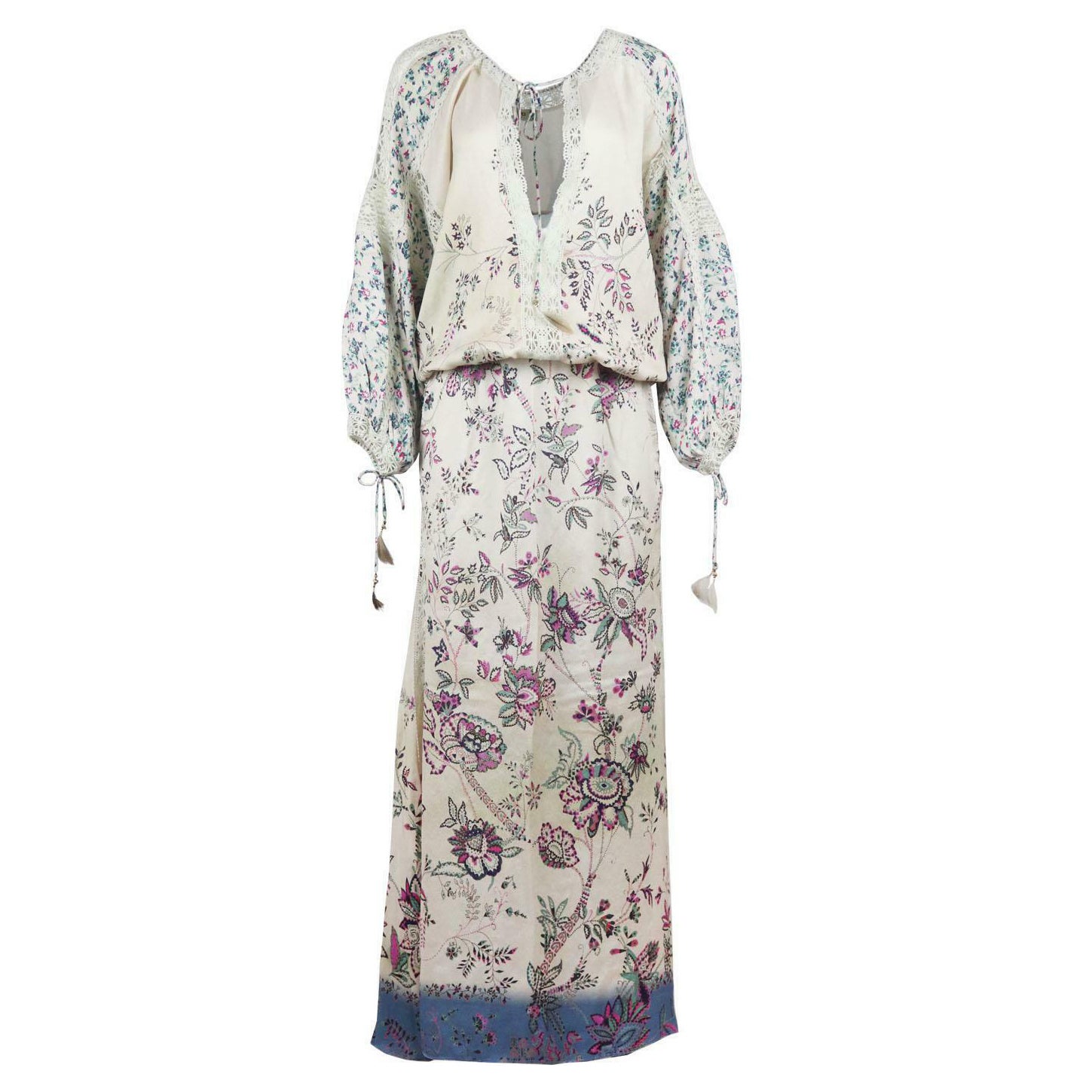 Etro Sheer Paisley Print Dress with Beaded Tie For Sale at 1stDibs ...