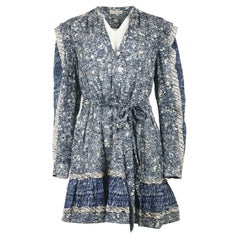 Ulla Johnson Noumi - Vestito in voile stampato in misto cotone con volant e increspature