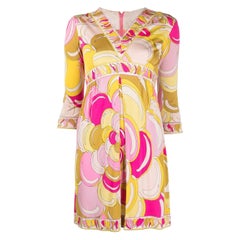 1970s Emilio Pucci Multico Silk Dress