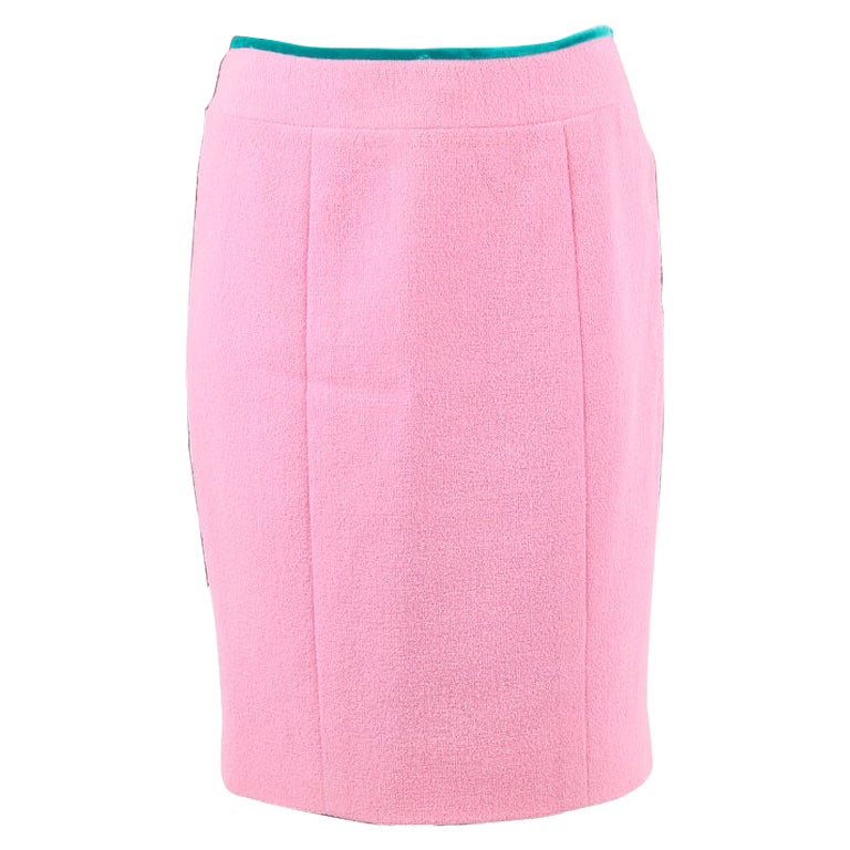 CHANEL pink wool Pencil Skirt 38 S