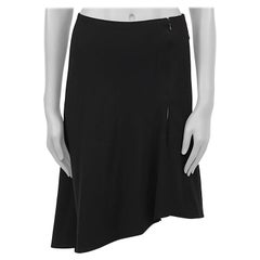 CHANEL black silk ASYMMETRIC A-Line Skirt 38 S