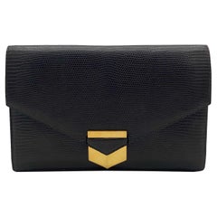 Hermes Vintage Brown Lizard Envelope Clutch 