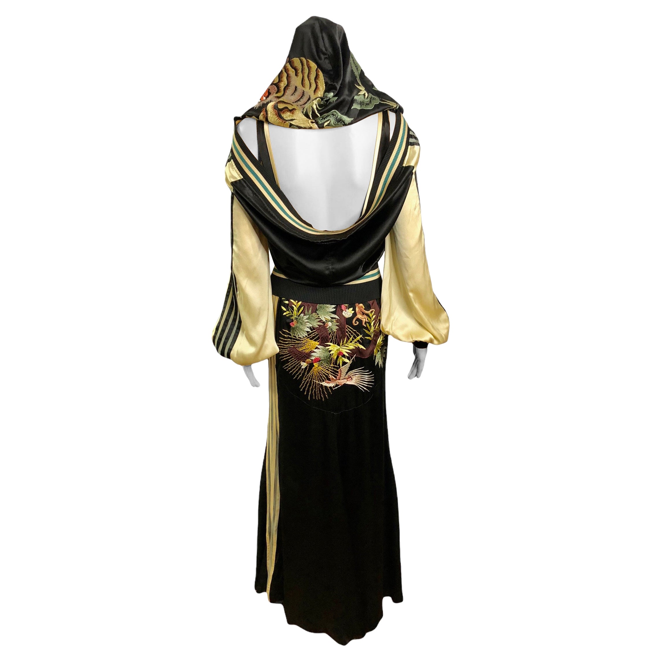 Jean Paul Gaultier S/S 2007 Runway Embroidered Silk Dress & Jacket 2 Piece Set  For Sale