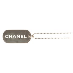 Chanel Dog Tag Necklace Silver 2009