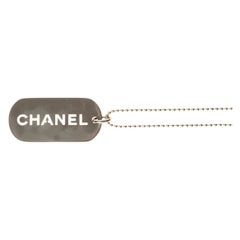 Chanel Dog Tag Necklace Silver 2009