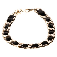 Chanel Interlocking Chain and Ribbon CC Choker Necklace 