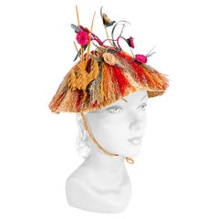 Vintage 1950s/1960s Novelty Straw Sun Hat