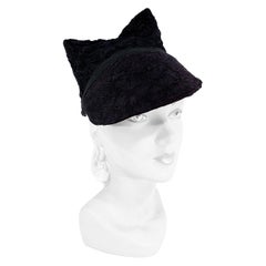 Vintage Early 1930s Black Art Deco Ladies Dress Hat