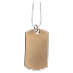 Gucci Sterling Silver Dog Tag Necklace