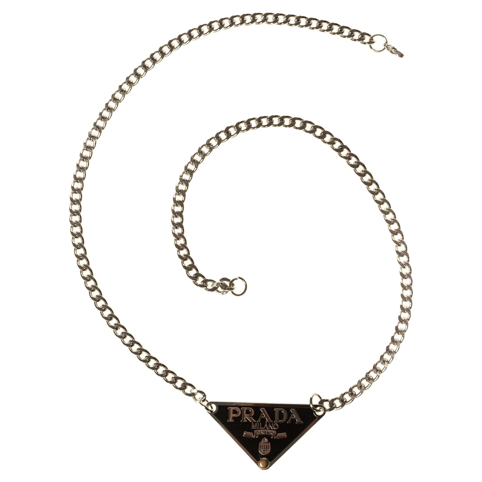 Prada Symbol Sliver Necklace at 1stDibs