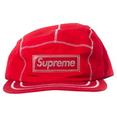 Supreme Red Cloth Logo Cap