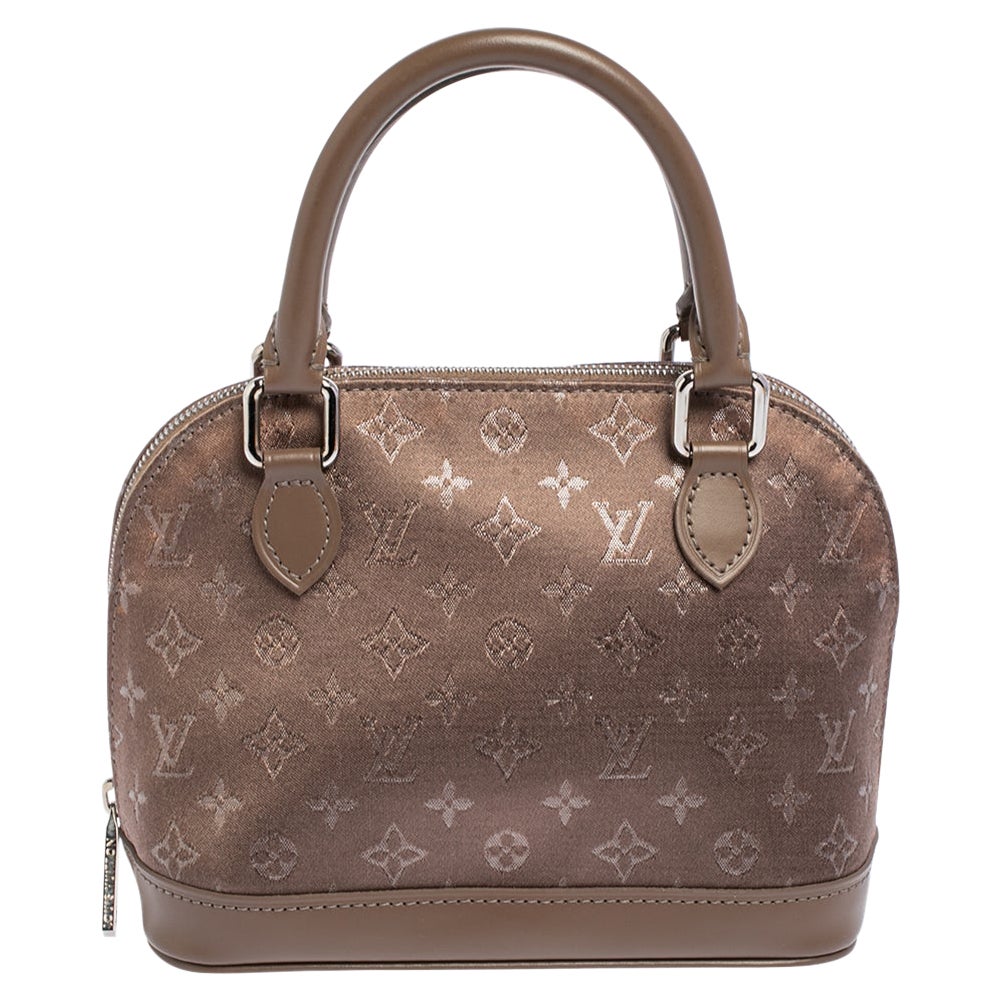 Louis Vuitton Brown Monogram Satin And Leather Limited Edition Alma Mini Bag