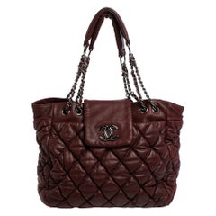 Chanel Burgundy Quilted Leather Bubble Shoulder Bag