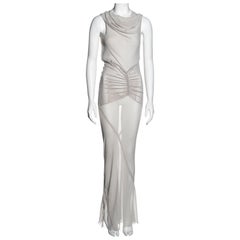 Rick Owens Schräg geschnittenes Maxikleid aus Knochenseide, Frühjahr/Sommer 2007