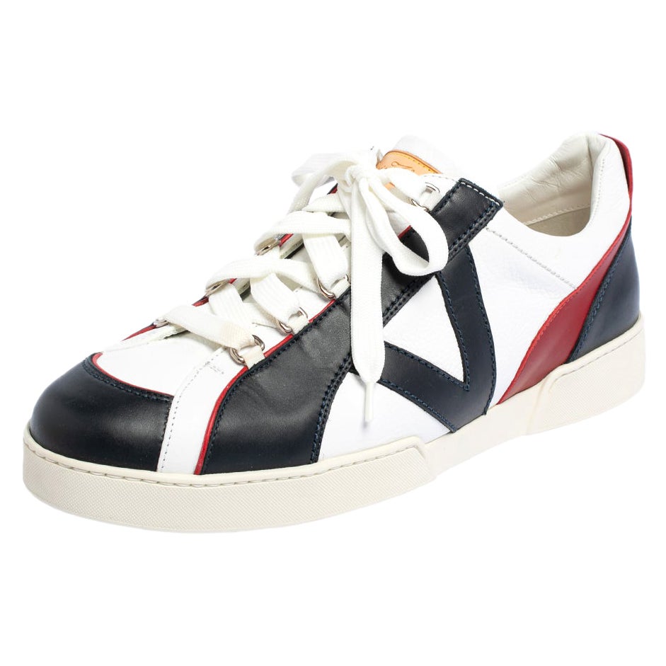 Louis Vuitton US Navy/White/Red Rennes Leather Sneakers Men's 13