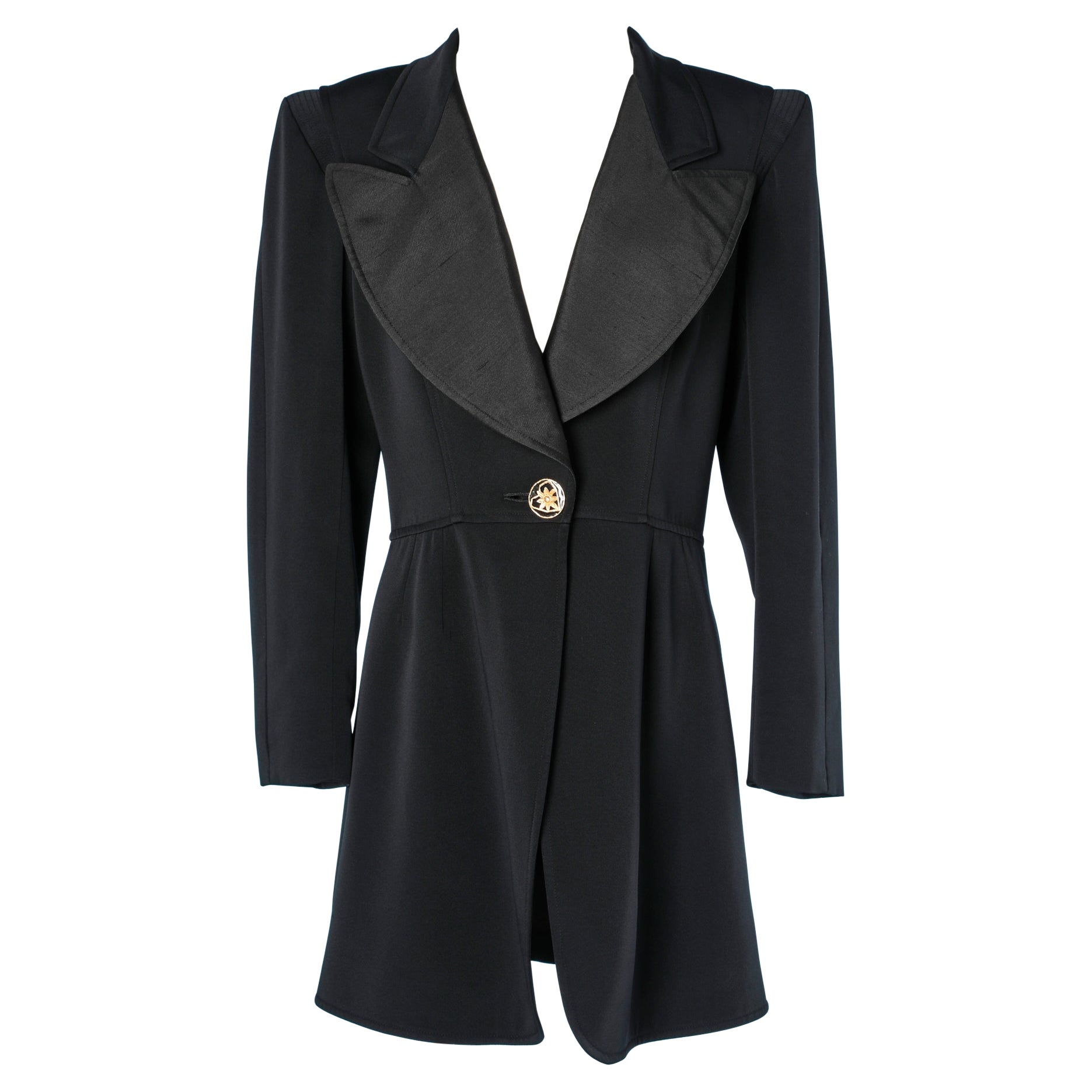 Black blazer with gold metal button Christian Lacroix  For Sale