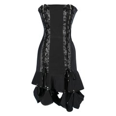 Vestido bustier negro con cremallera y lazada Flavio Castellani