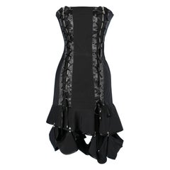 Black bustier dress with zip and laced Flavio Castellani 