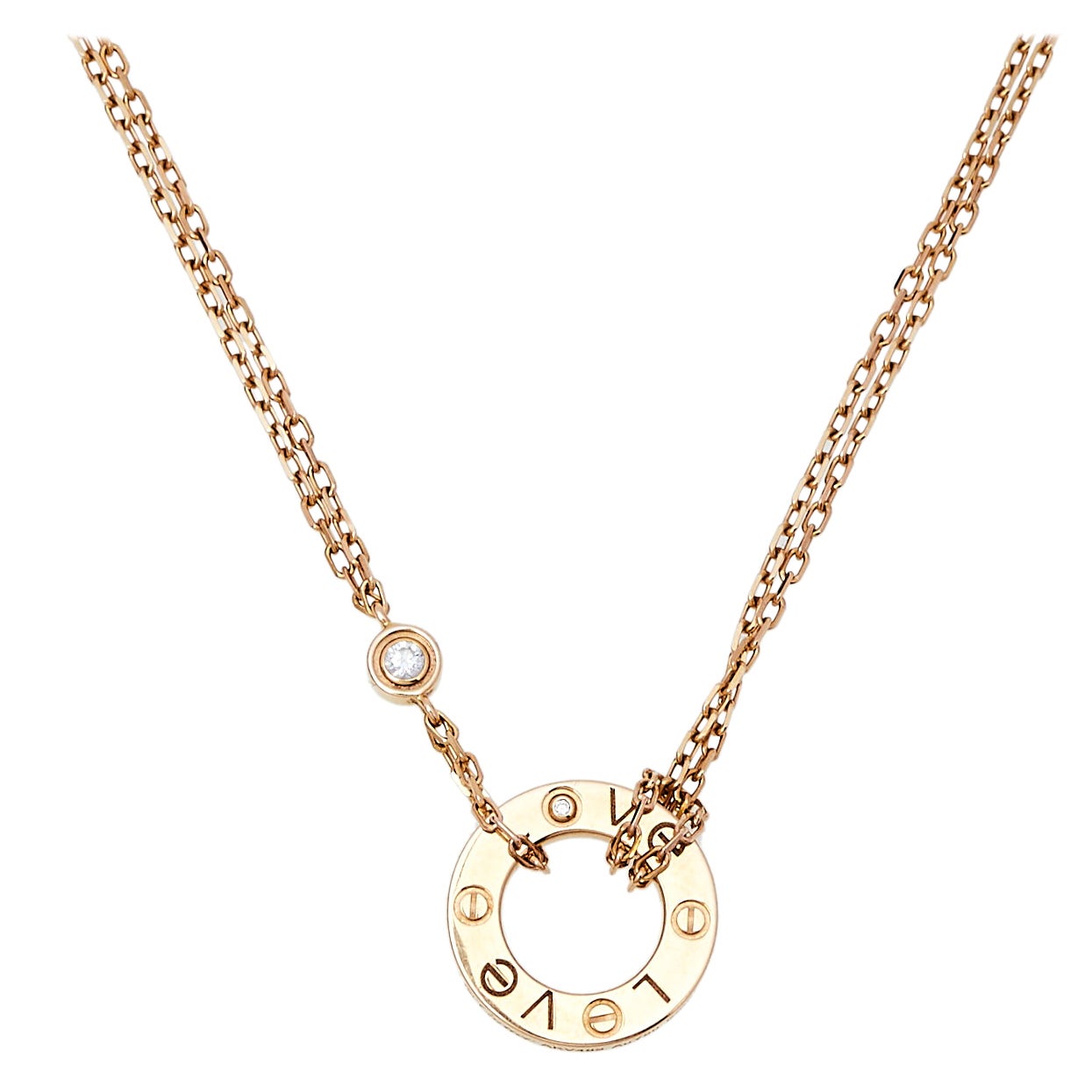 Cartier Love Diamond 18K Yellow Gold Necklace