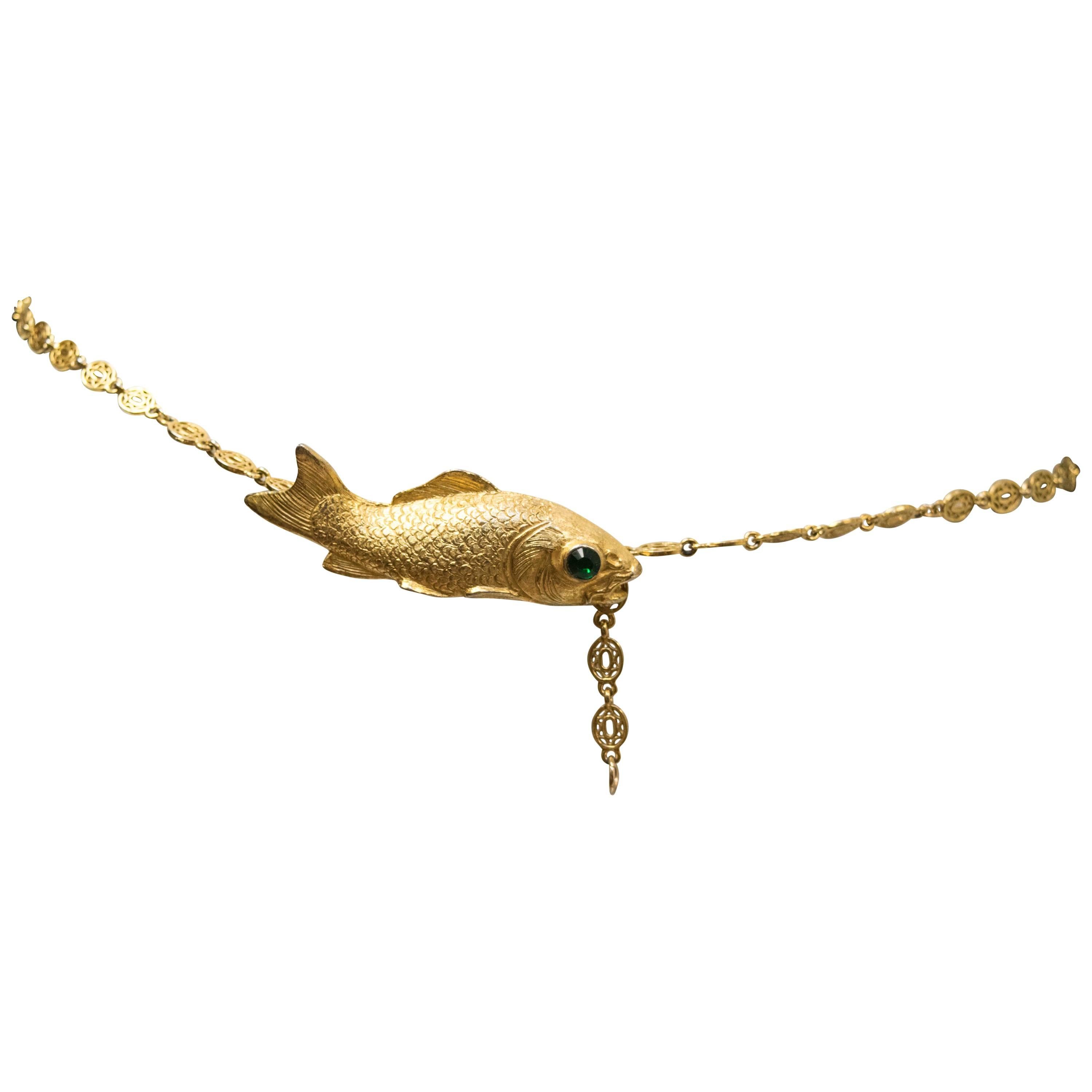 Judith Lieber Bejewelled Fish Chain Belt
