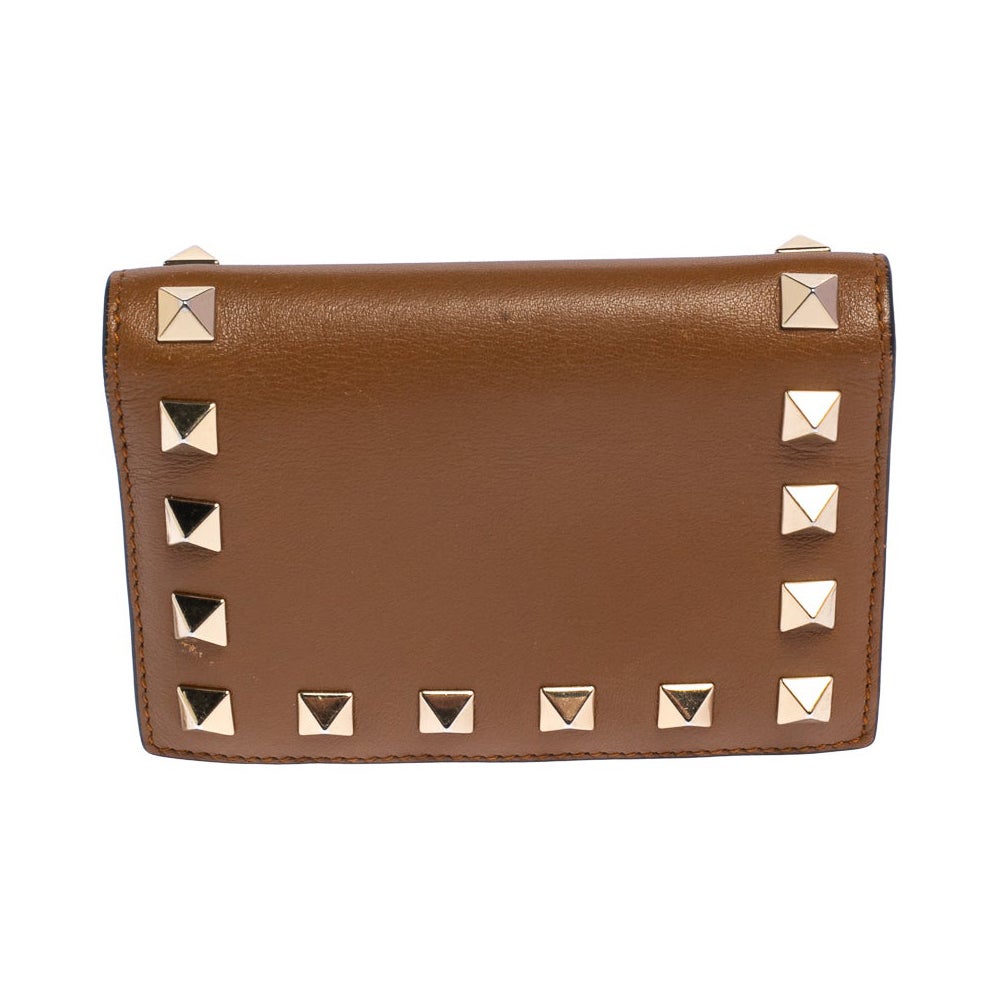 Valentino vintage brown leather wallet at 1stDibs