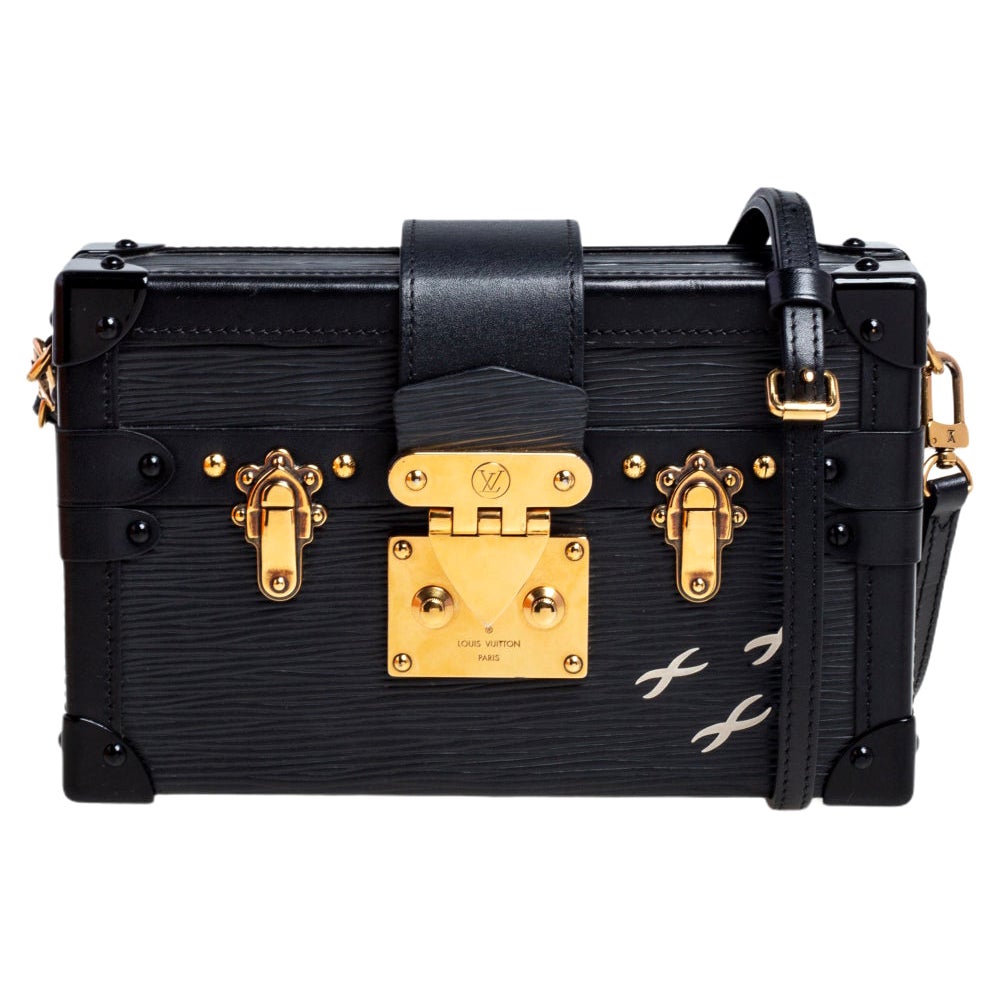 Louis Vuitton Black Epi Leather Petite Malle Bag