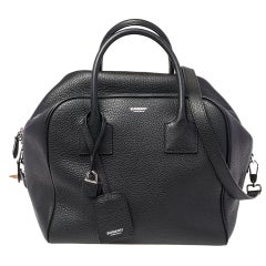 Burberry Schwarzes Leder Medium Cube Satchel