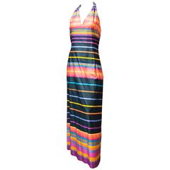 1970s Striped Maxi Dress 12
