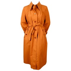 Retro 1970's GUCCI rust trench coat with enameled GG buttons