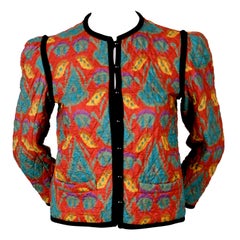 1979  YVES SAINT LAURENT IKAT silk quilted jacket