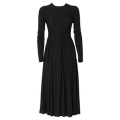2000s Jil Sander black stretch fabric dress