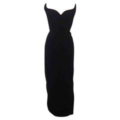 Thierry Mugler Black Velvet Strapless Gown 