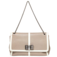 Christian Louboutin Beige /White Patent And Leather Sweet Charity Shoulder Bag