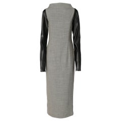 2000s Gianfranco Ferré grey and white wool long dress