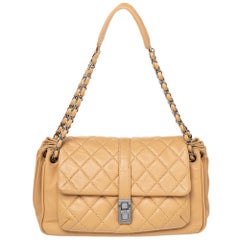 Chanel Beige Quilted Leather Mademoiselle Lock Shoulder Bag