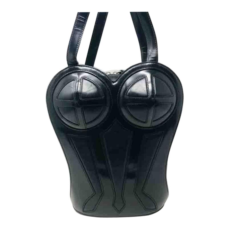 Jean Paul Gaultier Black Leather Bustier Corset Backpack 