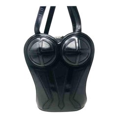 Jean Paul Gaultier - Sac à dos corset en cuir noir avec bustier 